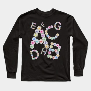 Letters, alphabet, flower, cosmos flowers, floral, nature Long Sleeve T-Shirt